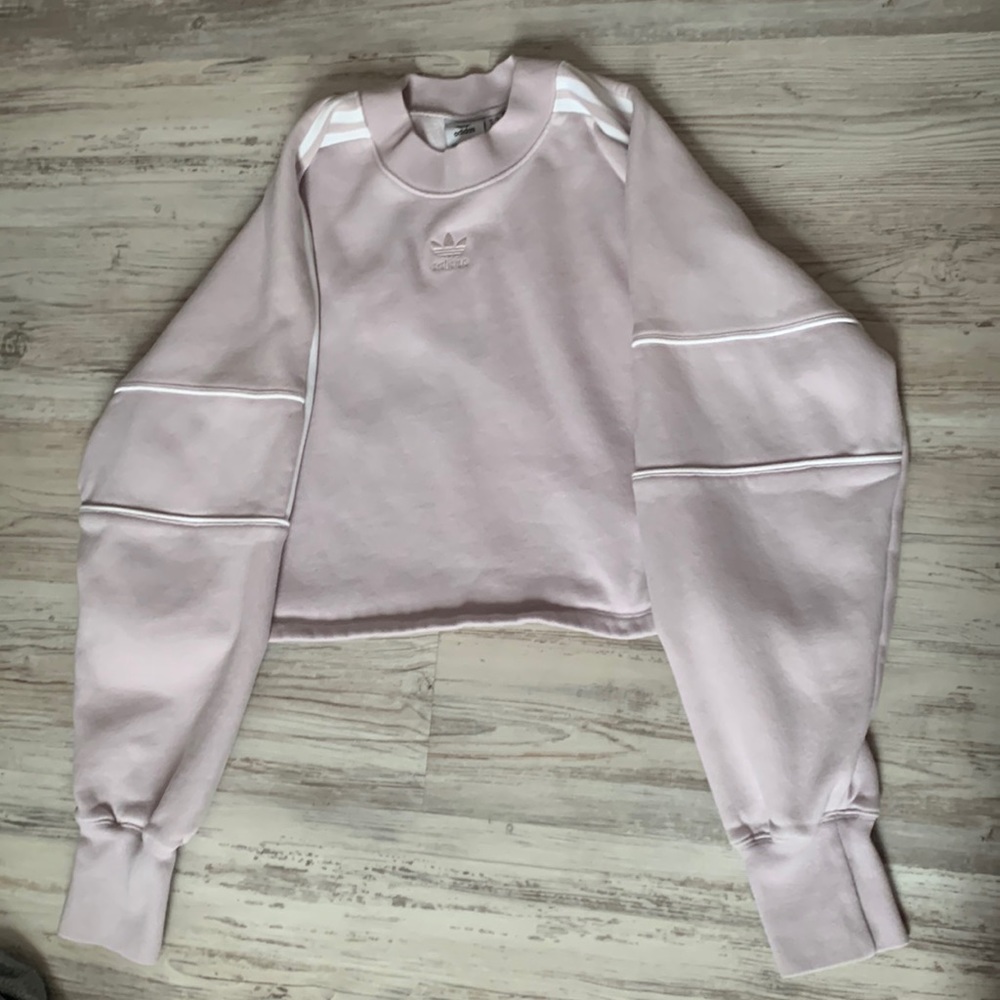 Pink/light purple adidas cropped sweater